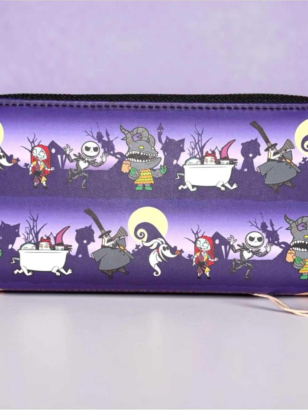 Loungefly Nightmare Before Christmas Halloween Line AOP Zip Wallet